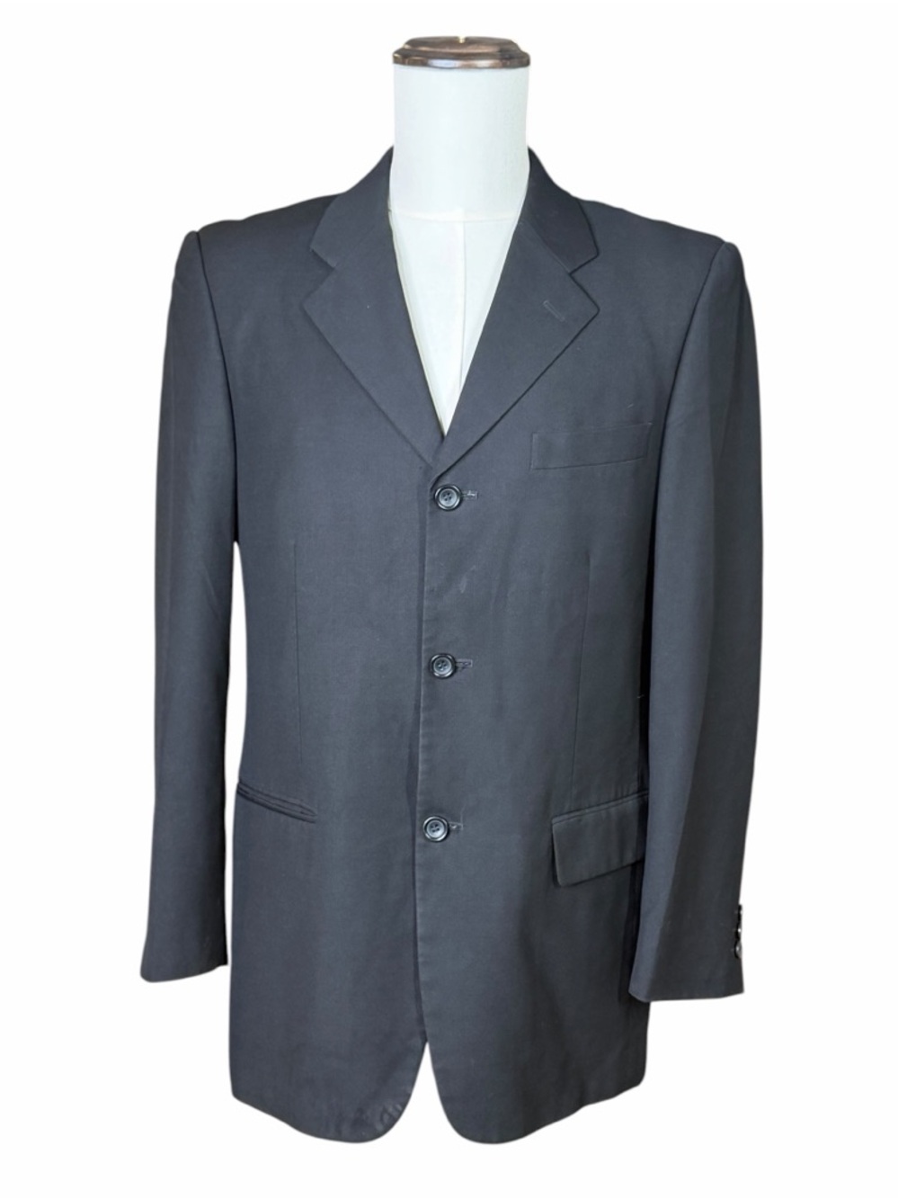 Vintage Fellini Uomo Black Single Breasted Classic Tailored Suit Jacket - 38R